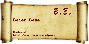 Beier Bese névjegykártya